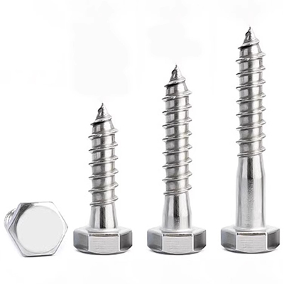 Hexagon semi-tooth wood screw DIN571 Stainless steel (304/316) carbon steel alloy steel