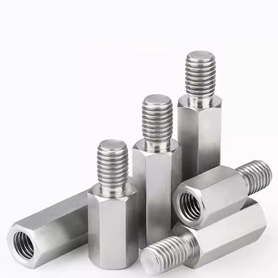 Single-pass hexagonal stud Stainless steel single-head stud internal and external teeth hexagonal isolation column