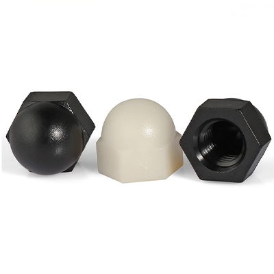 Nylon cap nut Plastic ball nut Black and white integrated cap female durable anticorrosion