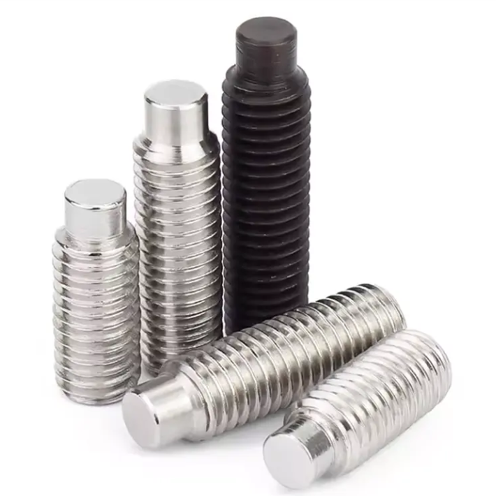 Din915/ISO4028/GB79 Hexagon socket set screws with round cylinder end Stainless steel 304/316 Carbon steel Alloy steel