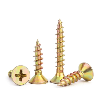 Colored zinc fiber nails and hard drywall nails cross flat head self-tapping screws countersunk head wood screws